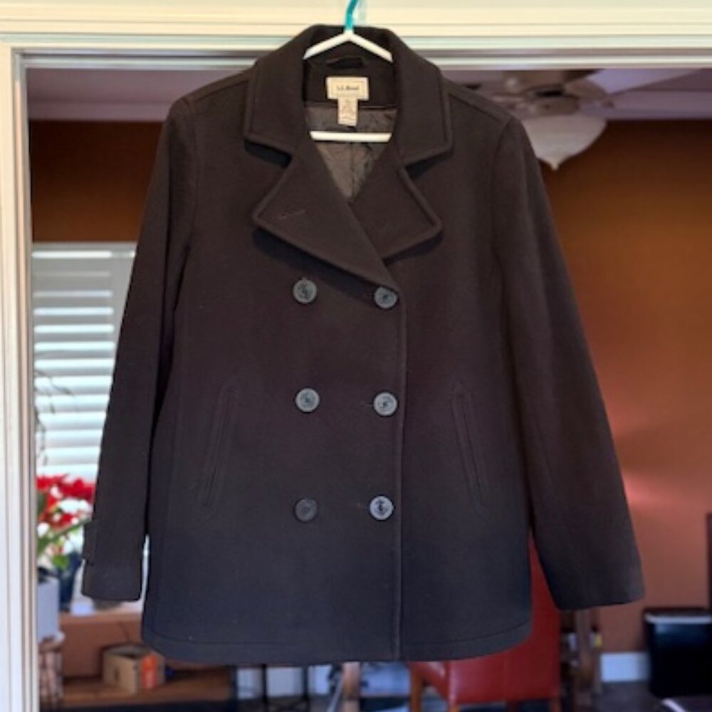 L.L. Bean Black Peacoat - Size 12